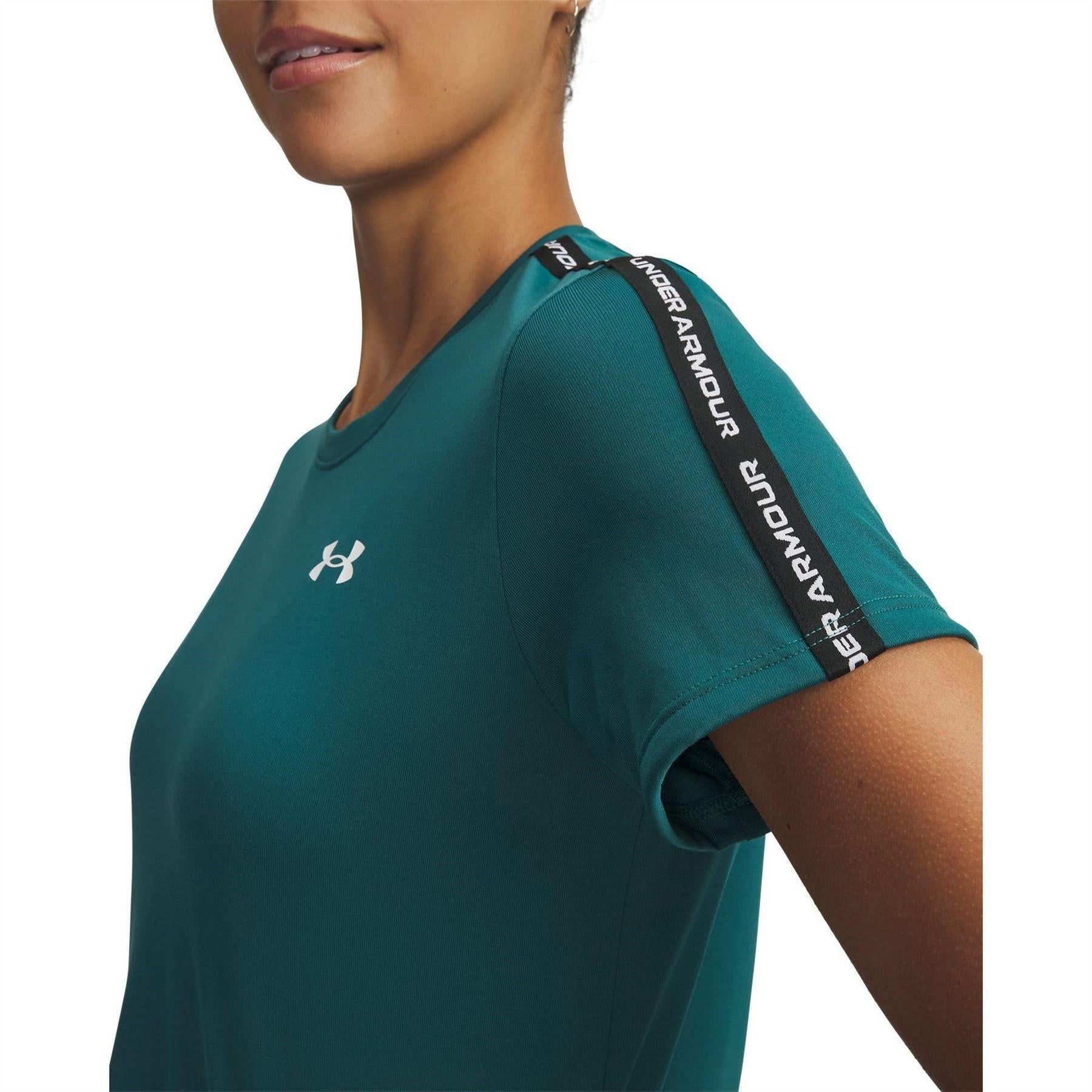 Green-Black-White - Side - Under Armour Womens-Ladies Tech Lightweight T-Shirt