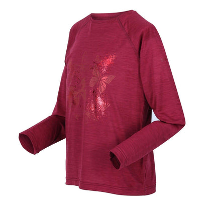 Rumba Red - Side - Regatta Girls Butterfly Raglan T-Shirt