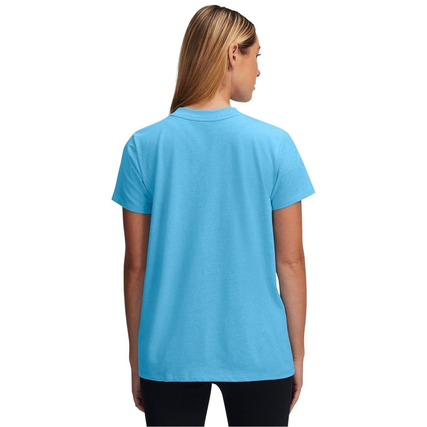 Elysium Blue-White - Back - Under Armour Womens-Ladies Rival Core Oversized Short-Sleeved T-Shirt