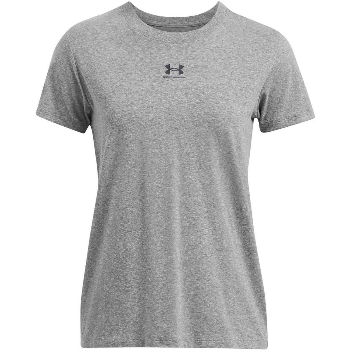 Rock-Black - Front - Under Armour Womens-Ladies Rival Core Oversized Short-Sleeved T-Shirt