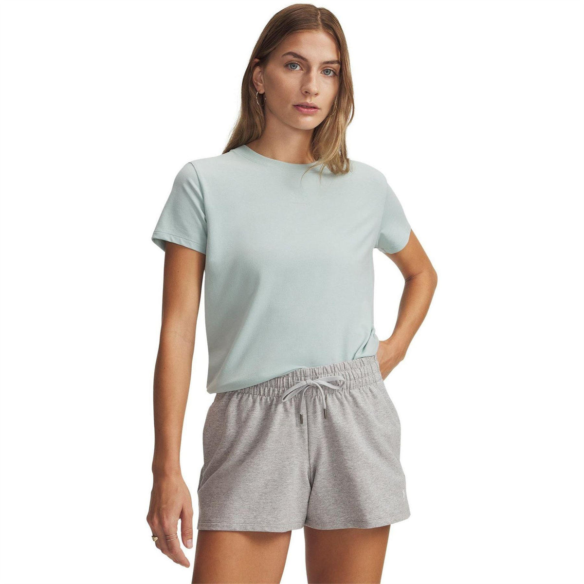 Blue-White - Front - Under Armour Womens-Ladies Rival Core Oversized Short-Sleeved T-Shirt