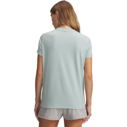 Blue-White - Back - Under Armour Womens-Ladies Rival Core Oversized Short-Sleeved T-Shirt