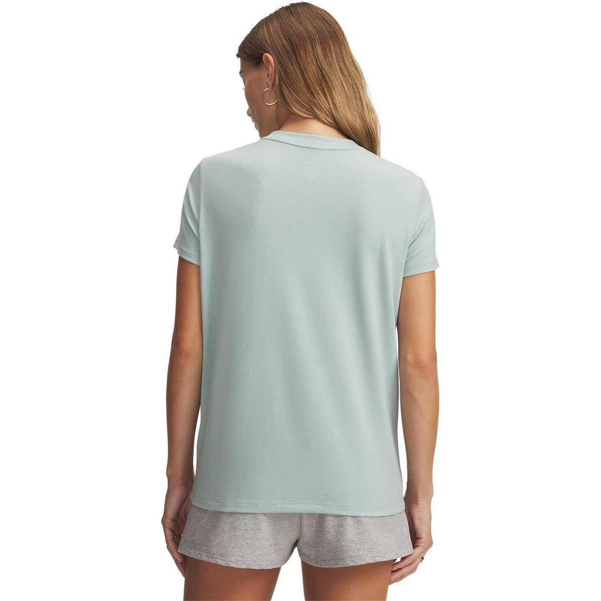 Blue-White - Back - Under Armour Womens-Ladies Rival Core Oversized Short-Sleeved T-Shirt
