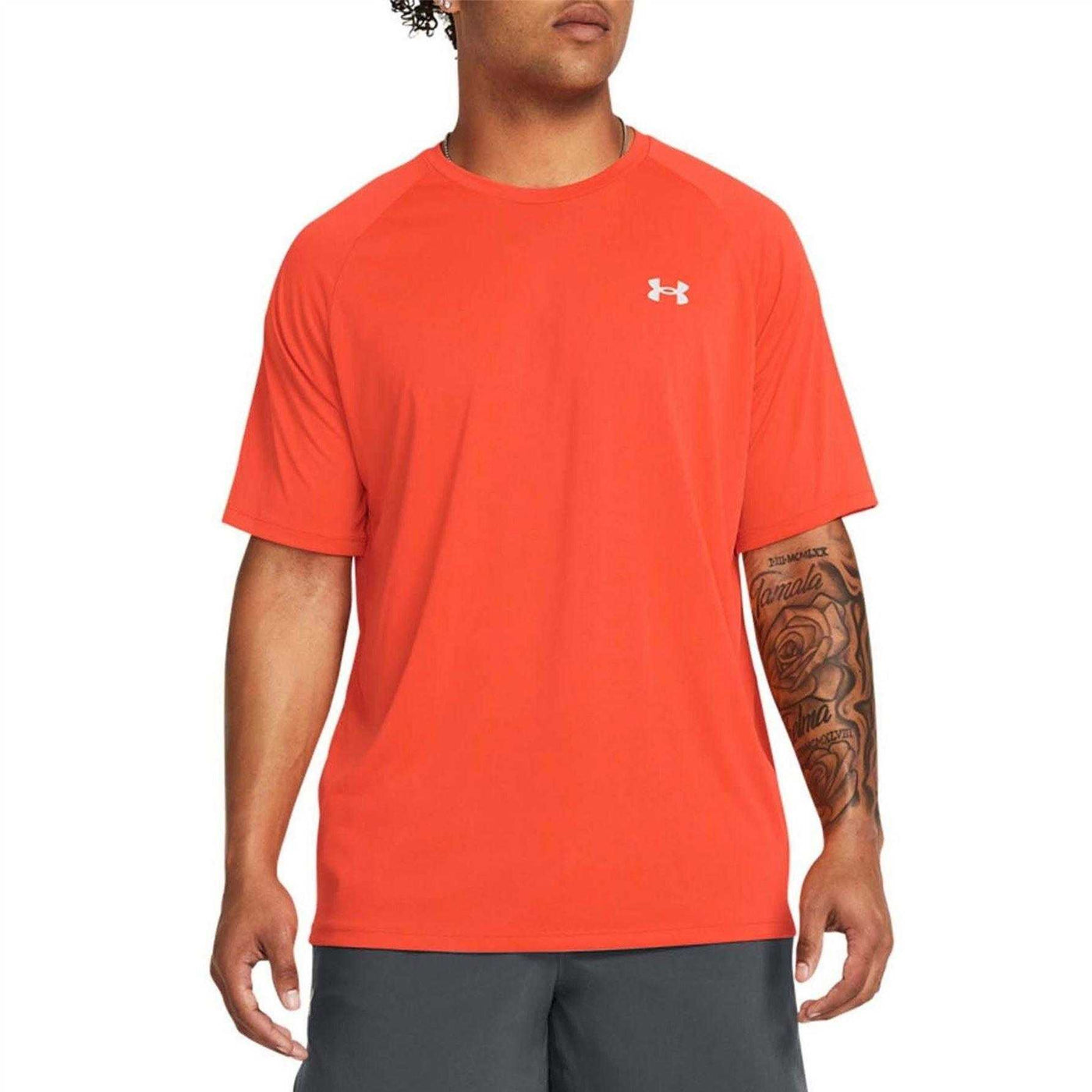 Orange - Side - Under Armour Mens Reflective Detail Raglan T-Shirt