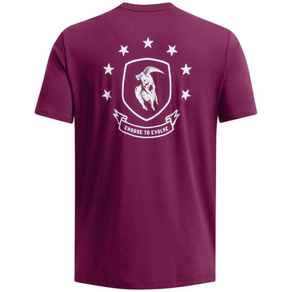 Purple - Back - Under Armour Mens Project Rock T-Shirt
