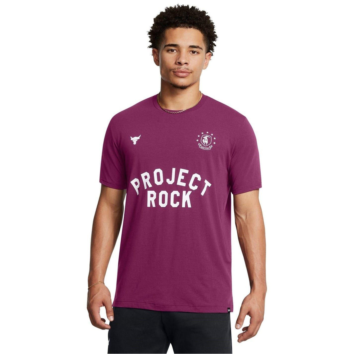 Purple - Side - Under Armour Mens Project Rock T-Shirt