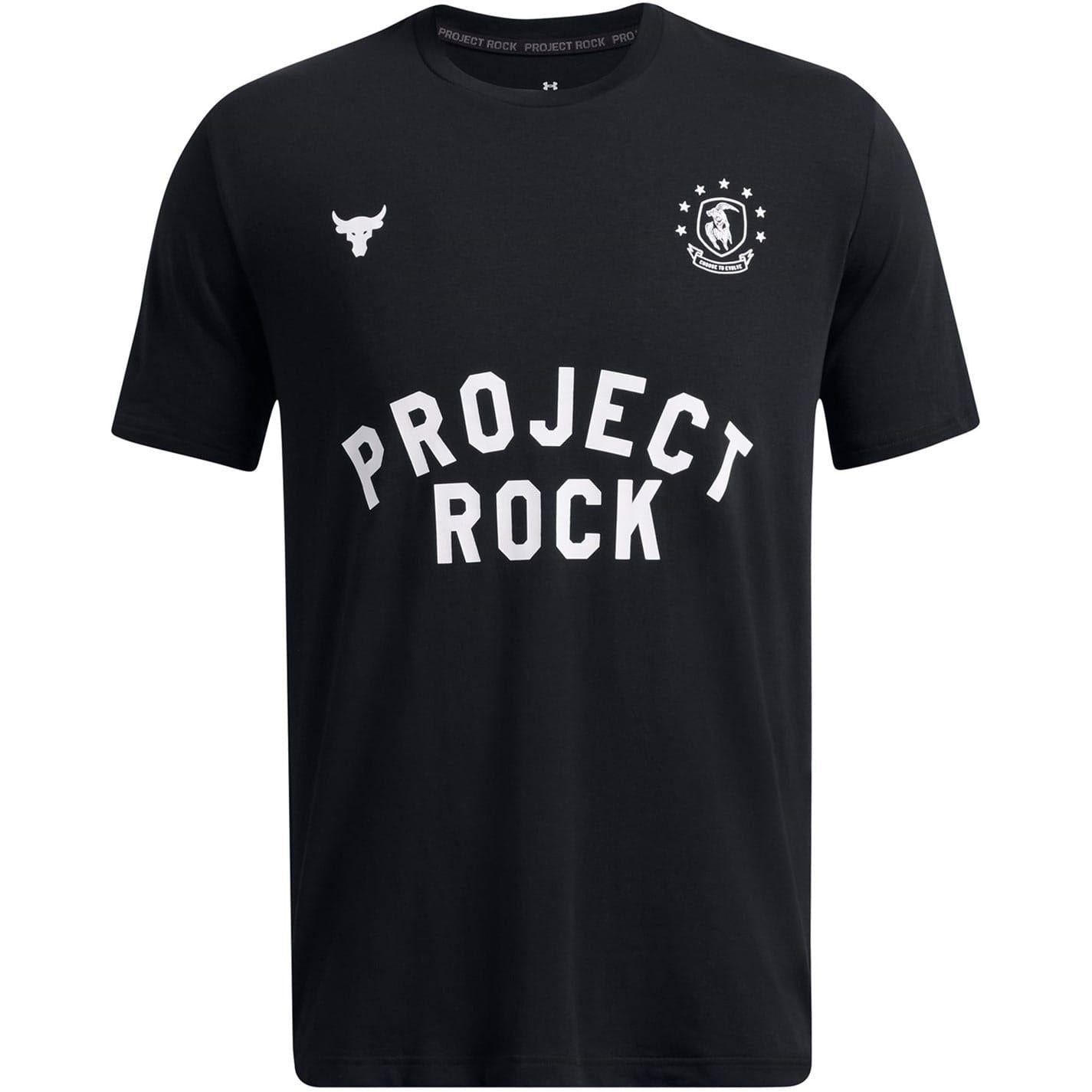 Black - Front - Under Armour Mens Project Rock T-Shirt