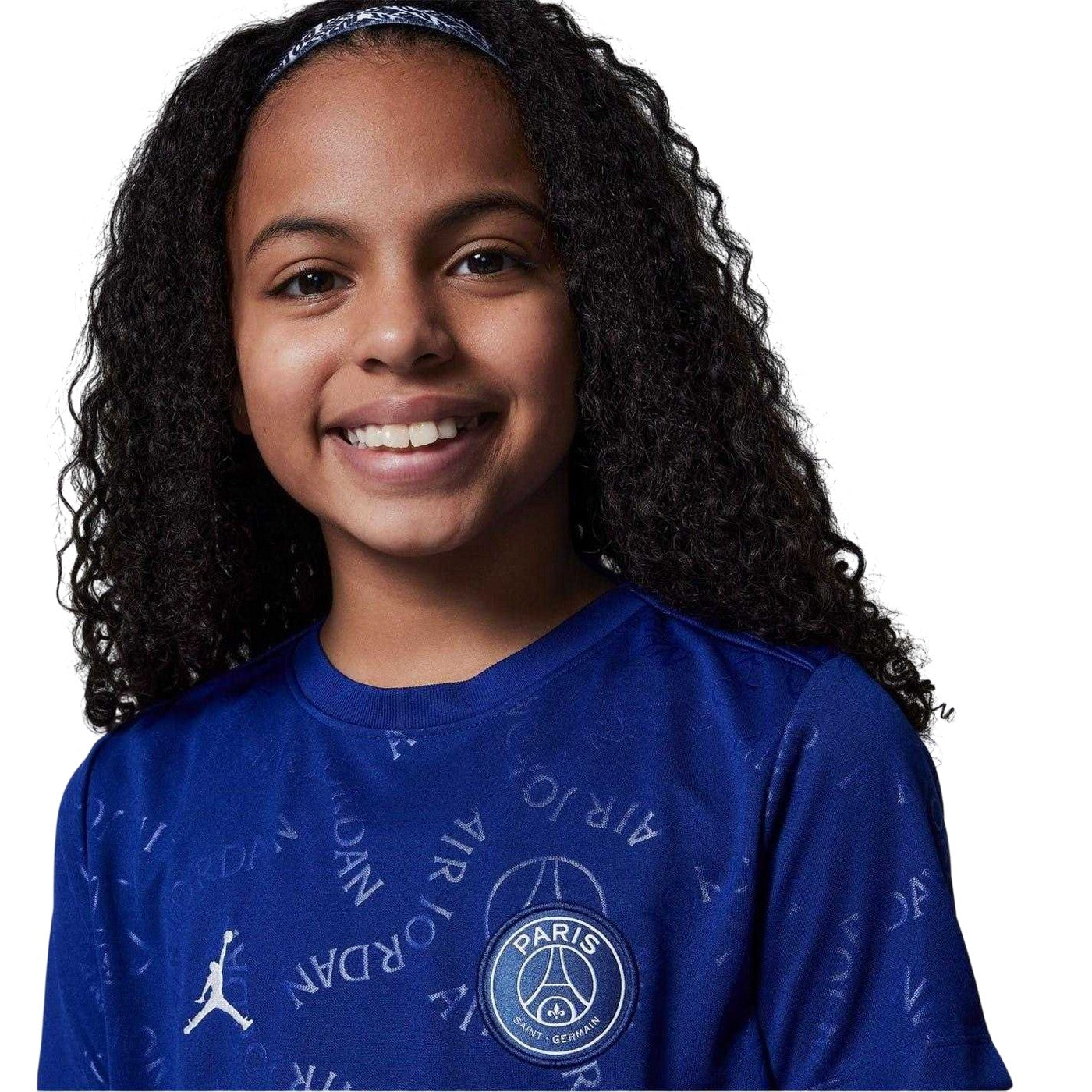 Blue-Phantom - Side - Nike Childrens-Kids Air Jordan Paris Saint Germain FC Jersey