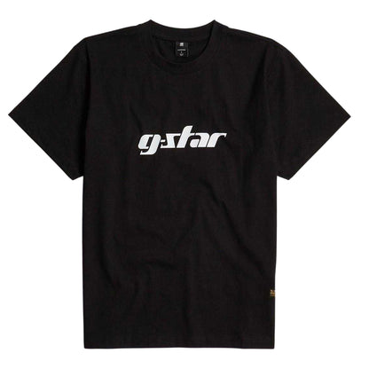 Dark Black - Front - G-Star Unisex Adult Cursive Logo Regular T-Shirt