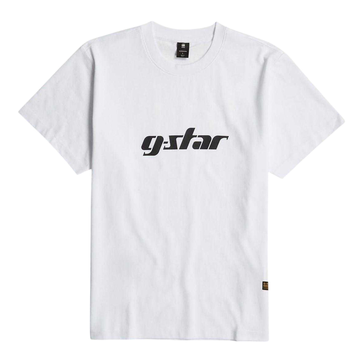 White - Front - G-Star Unisex Adult Cursive Logo Regular T-Shirt
