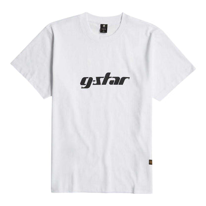 White - Front - G-Star Unisex Adult Cursive Logo Regular T-Shirt