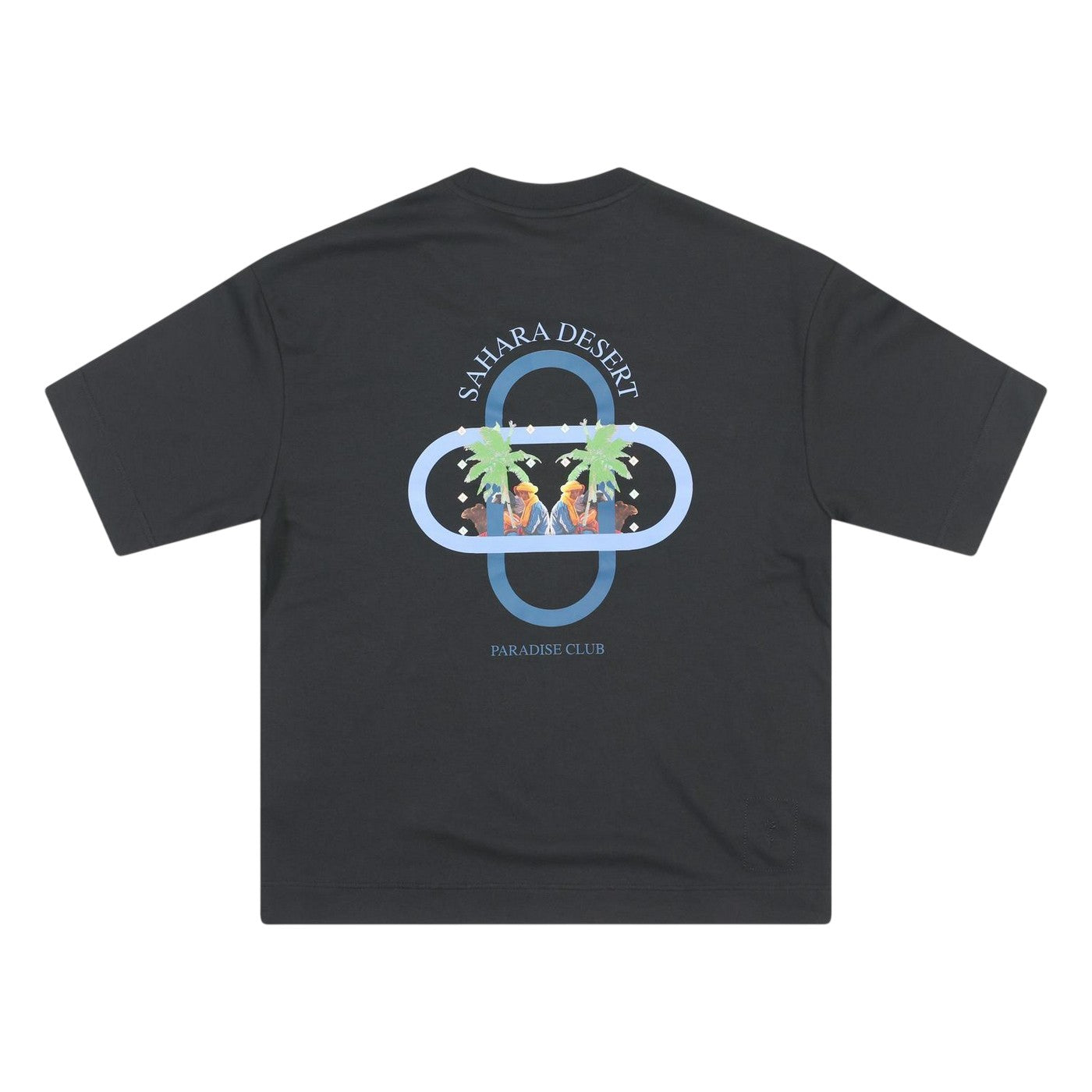 Black - Back - Rose London Mens Sahara Back Print Heavyweight T-Shirt