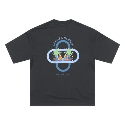 Black - Back - Rose London Mens Sahara Back Print Heavyweight T-Shirt