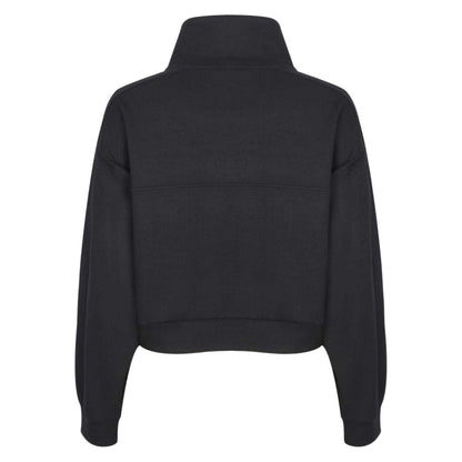 Black - Back - Biba Womens-Ladies Funnel Neck Crop Sweatshirt