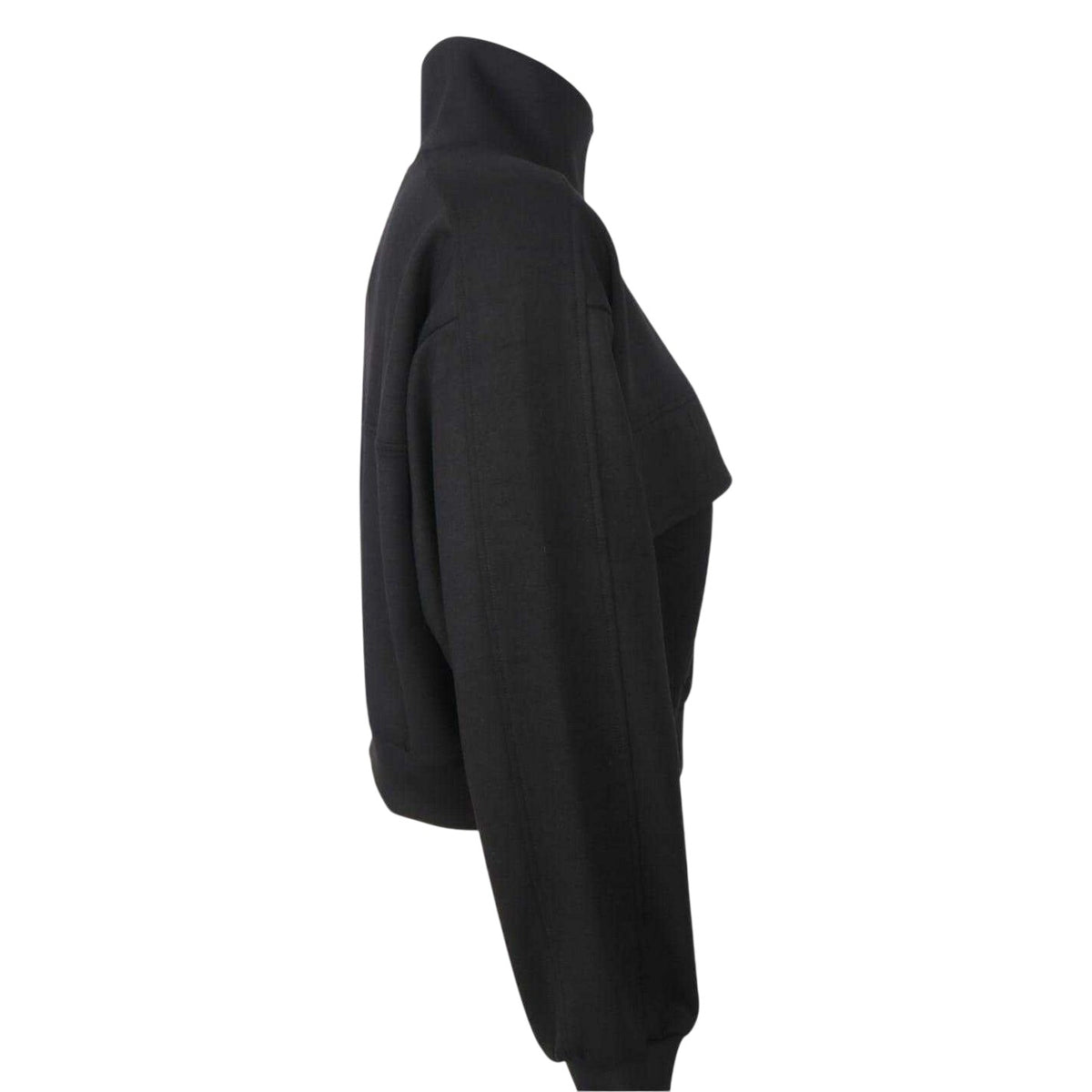 Black - Side - Biba Womens-Ladies Funnel Neck Crop Sweatshirt