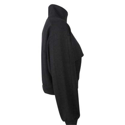 Black - Side - Biba Womens-Ladies Funnel Neck Crop Sweatshirt