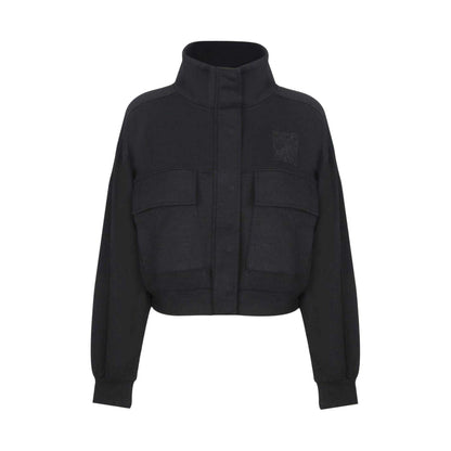 Black - Front - Biba Womens-Ladies Funnel Neck Crop Sweatshirt
