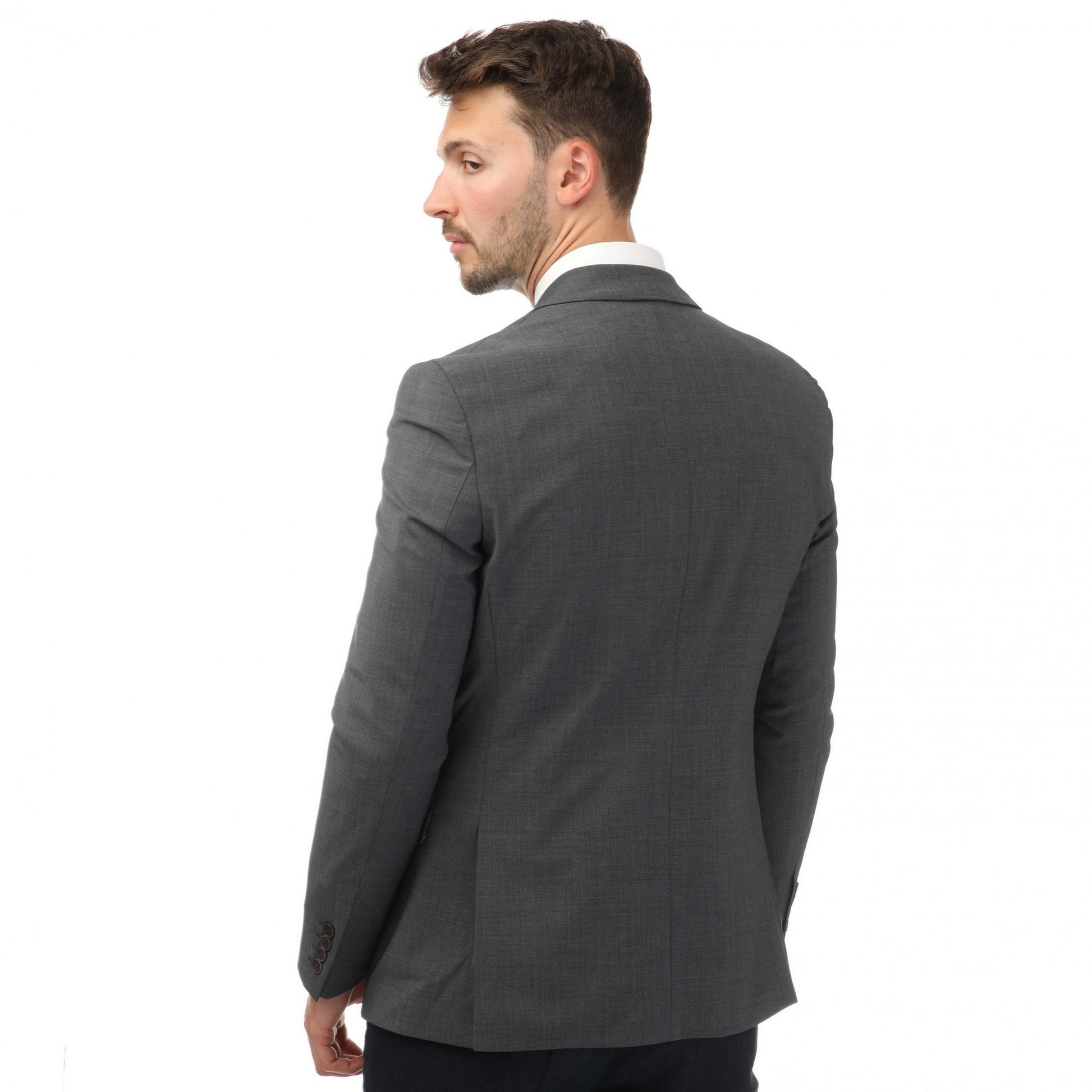 Charcoal - Back - Ted Baker Mens Formal Suit Jacket