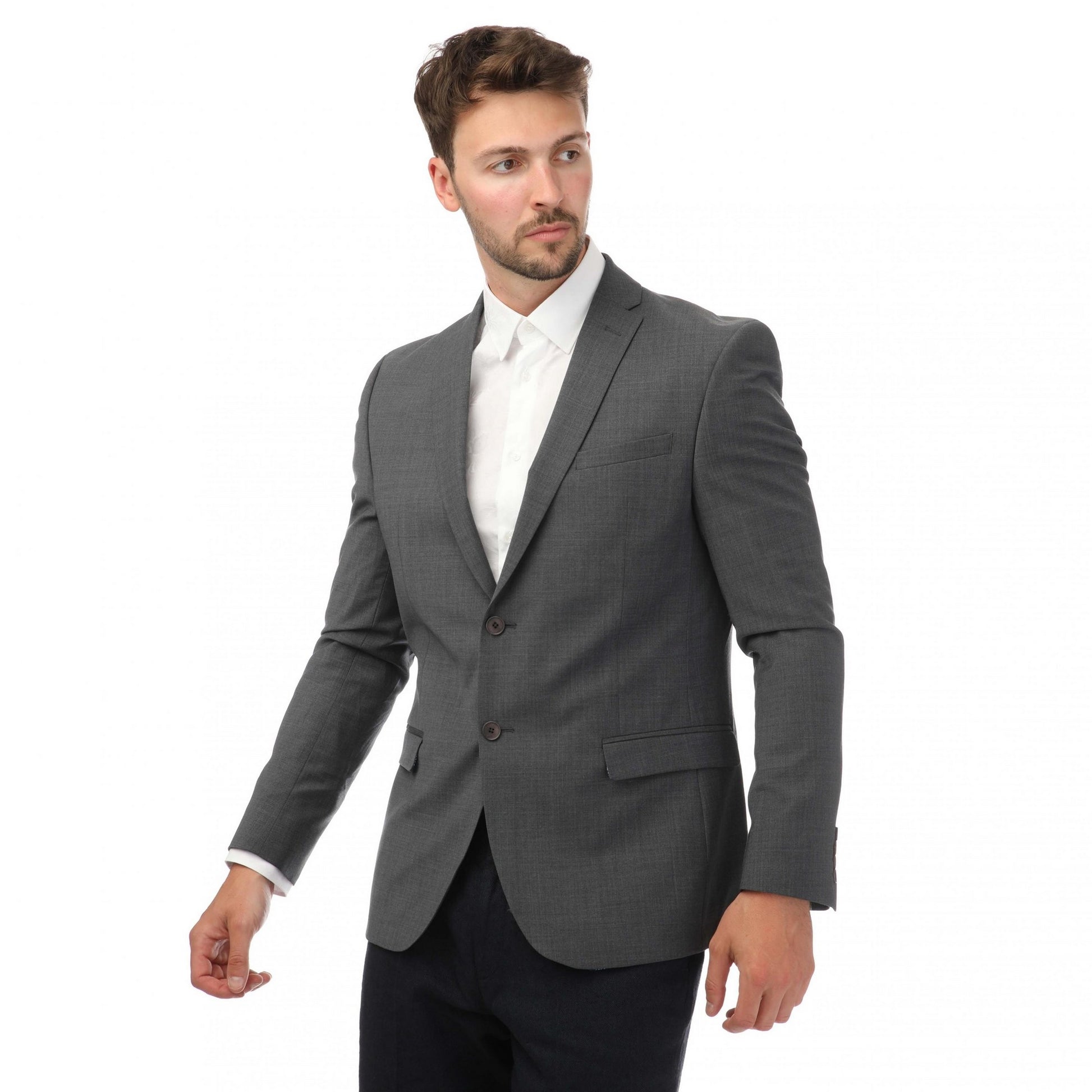 Charcoal - Front - Ted Baker Mens Formal Suit Jacket