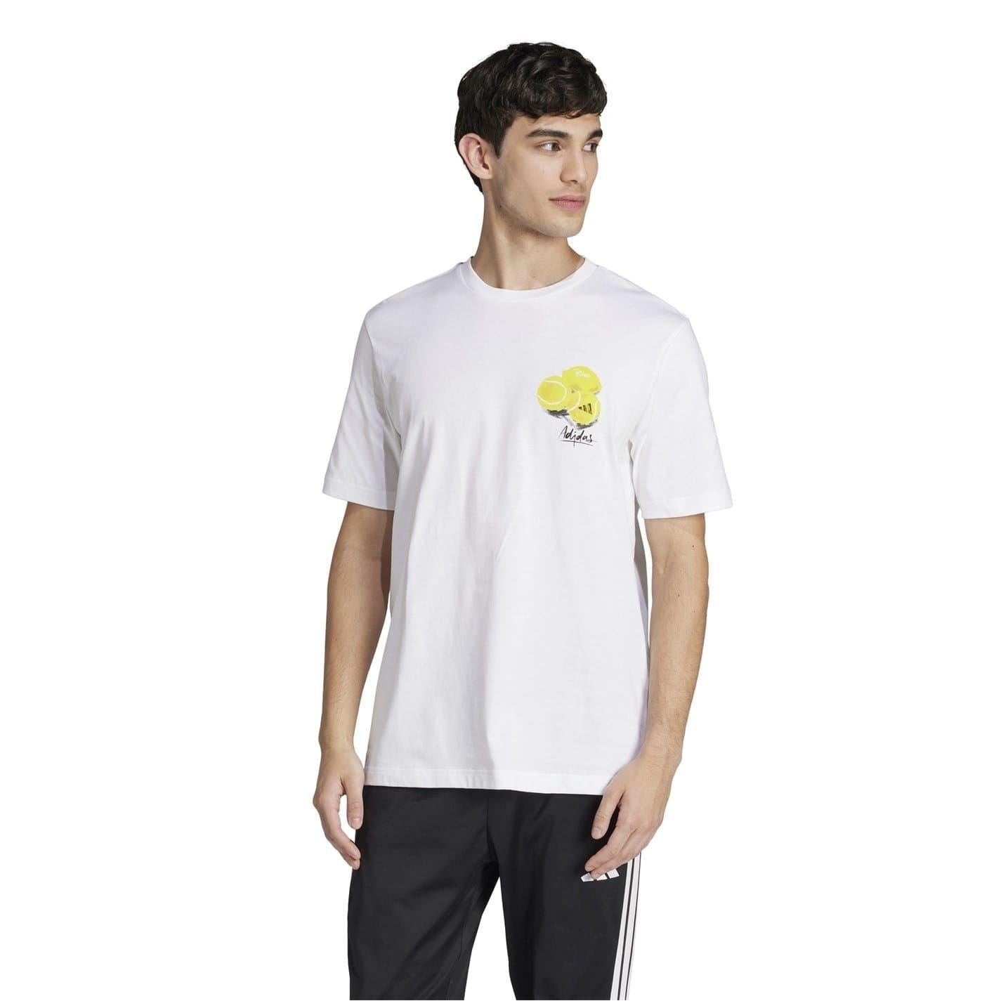 White - Pack Shot - Adidas Mens Regular Tennis T-Shirt