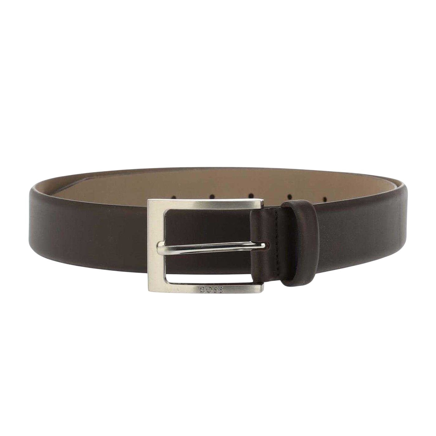 Black - Front - Boss Mens Leather Dress Belt