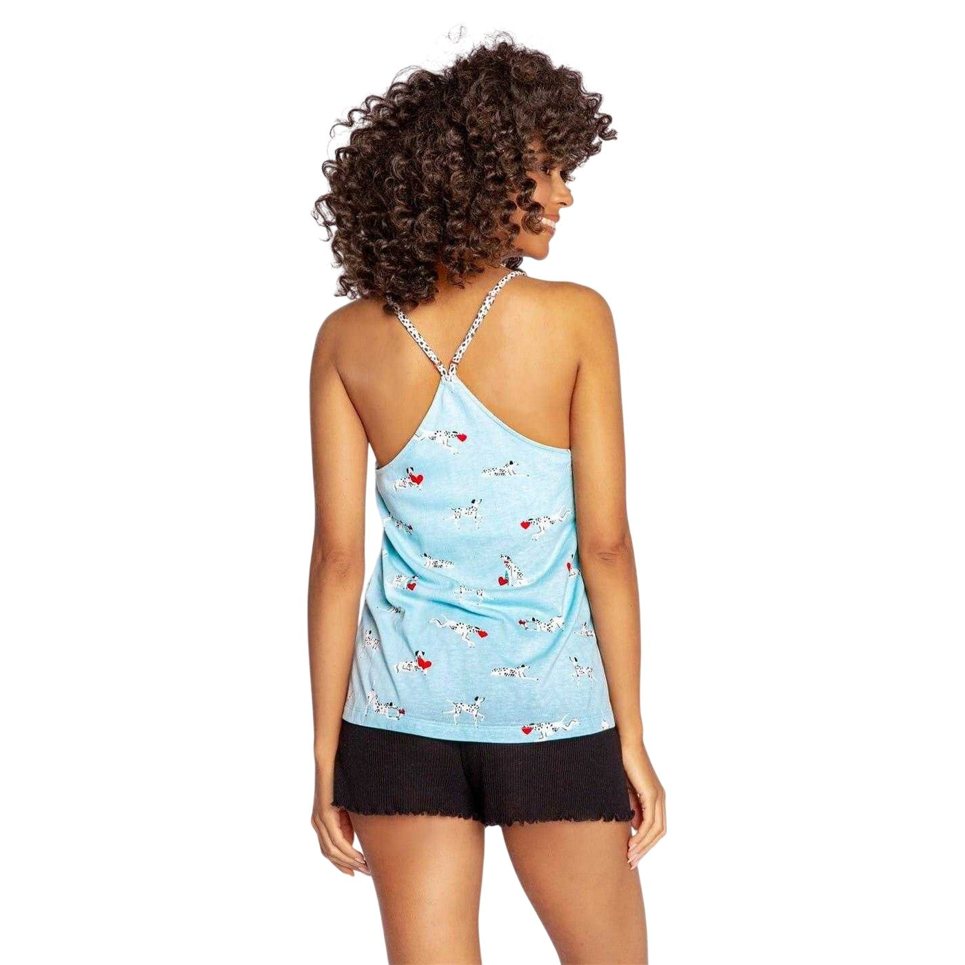 Aqua - Back - PJ Salvage Womens-Ladies Dalmatian Print Camisole