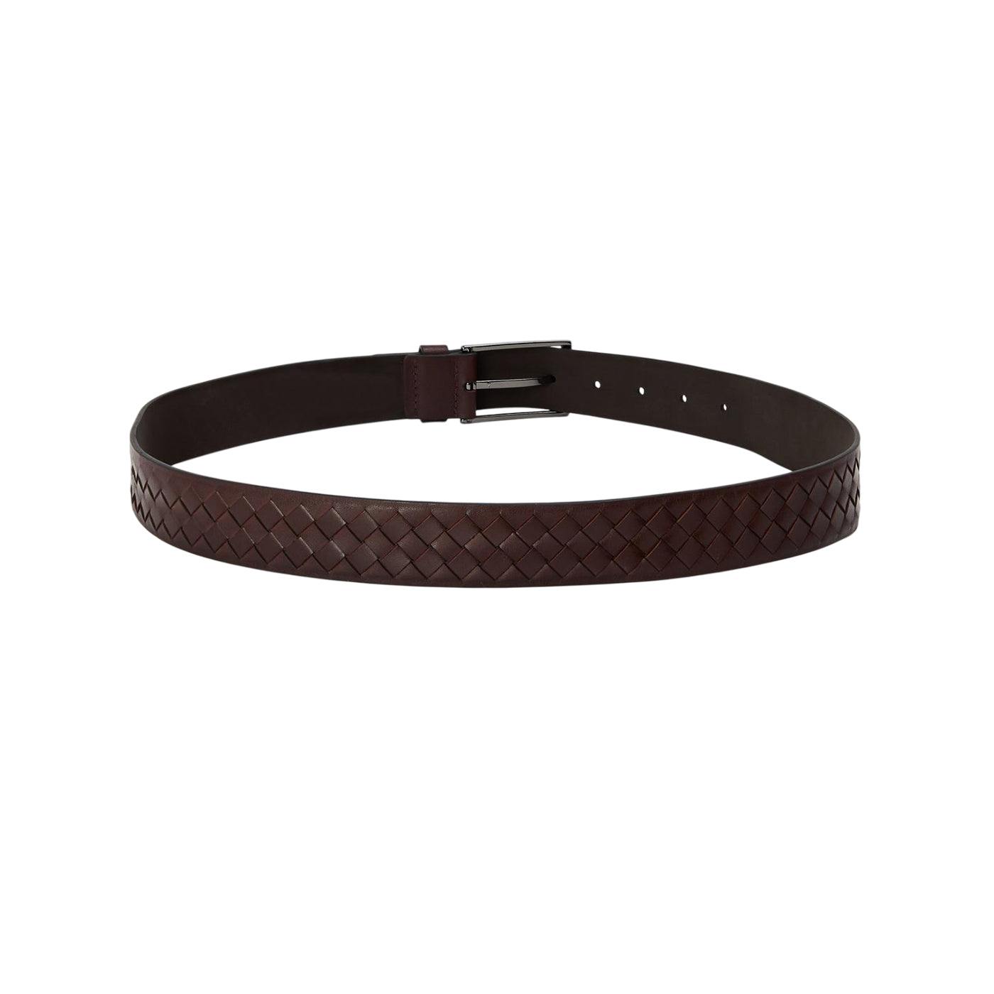 Dark Brown - Back - Boss Mens Braided Leather Belt