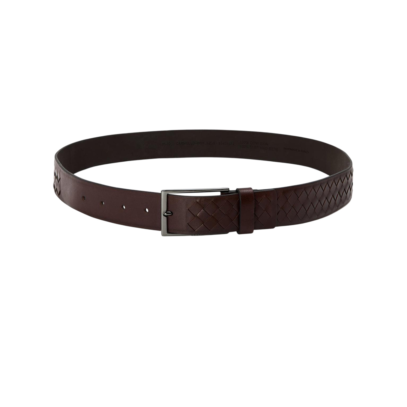 Dark Brown - Front - Boss Mens Braided Leather Belt