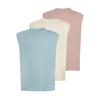 Blue-Pink-Stone - Front - Native Youth Mens Vest Top (Pack of 3)