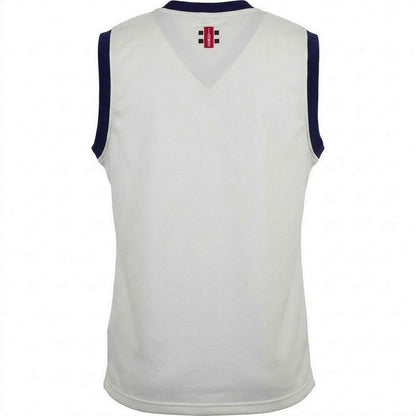 Ivory-Navy - Back - Gray-Nicolls Childrens-Kids V Neck Slim Sleeveless Top
