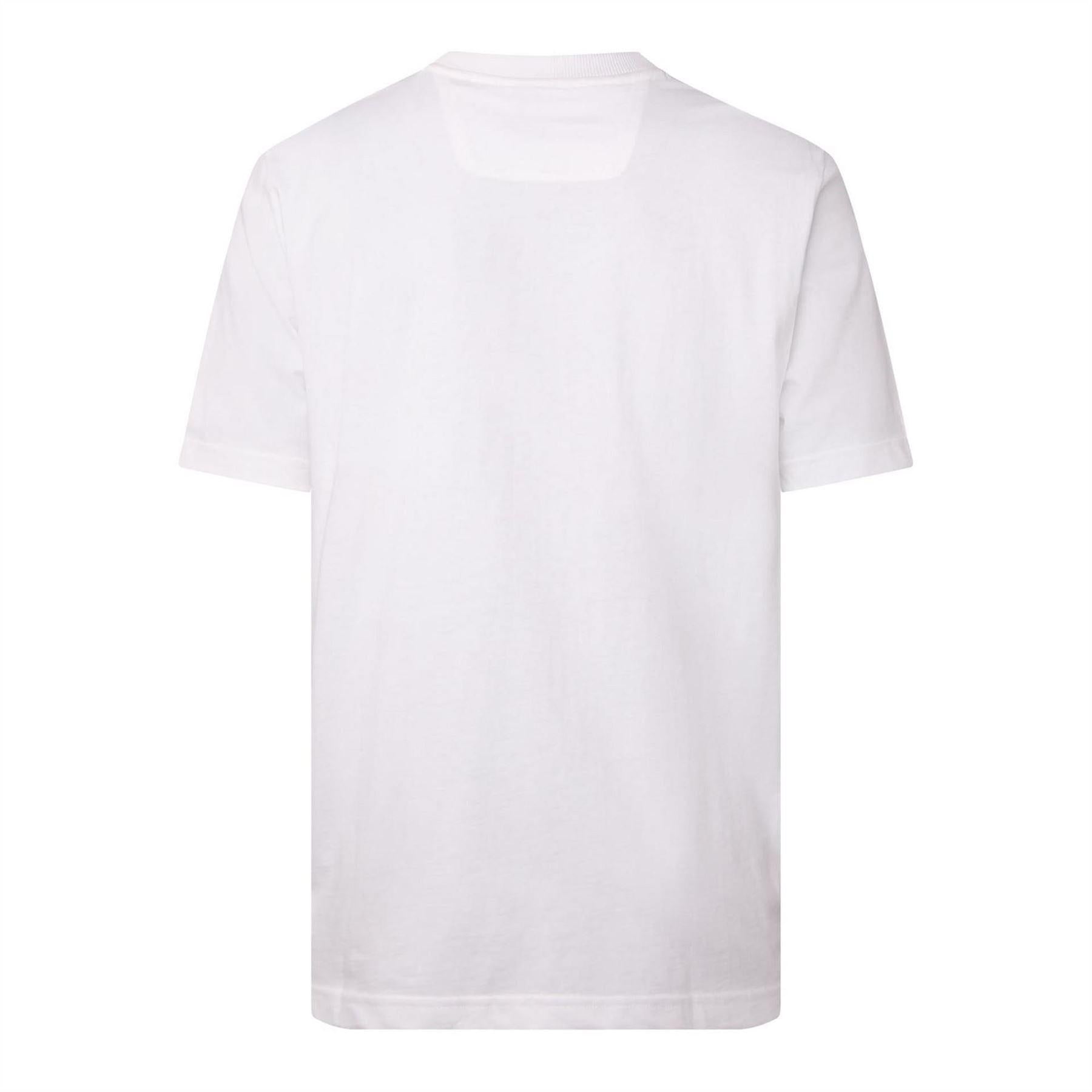 White - Back - Boss Mens Artwork Jersey Regular T-Shirt