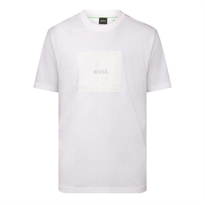 White - Front - Boss Mens Artwork Jersey Regular T-Shirt