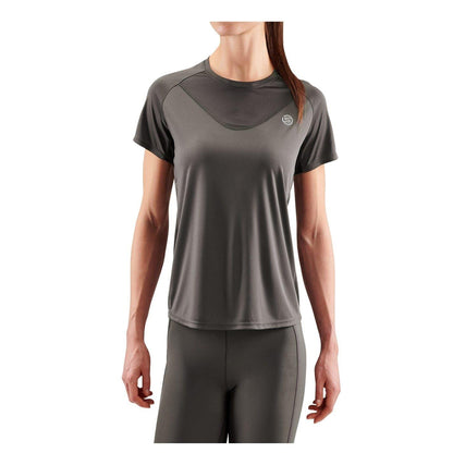 Charcoal - Front - Skins Womens-Ladies Skins T-Shirt