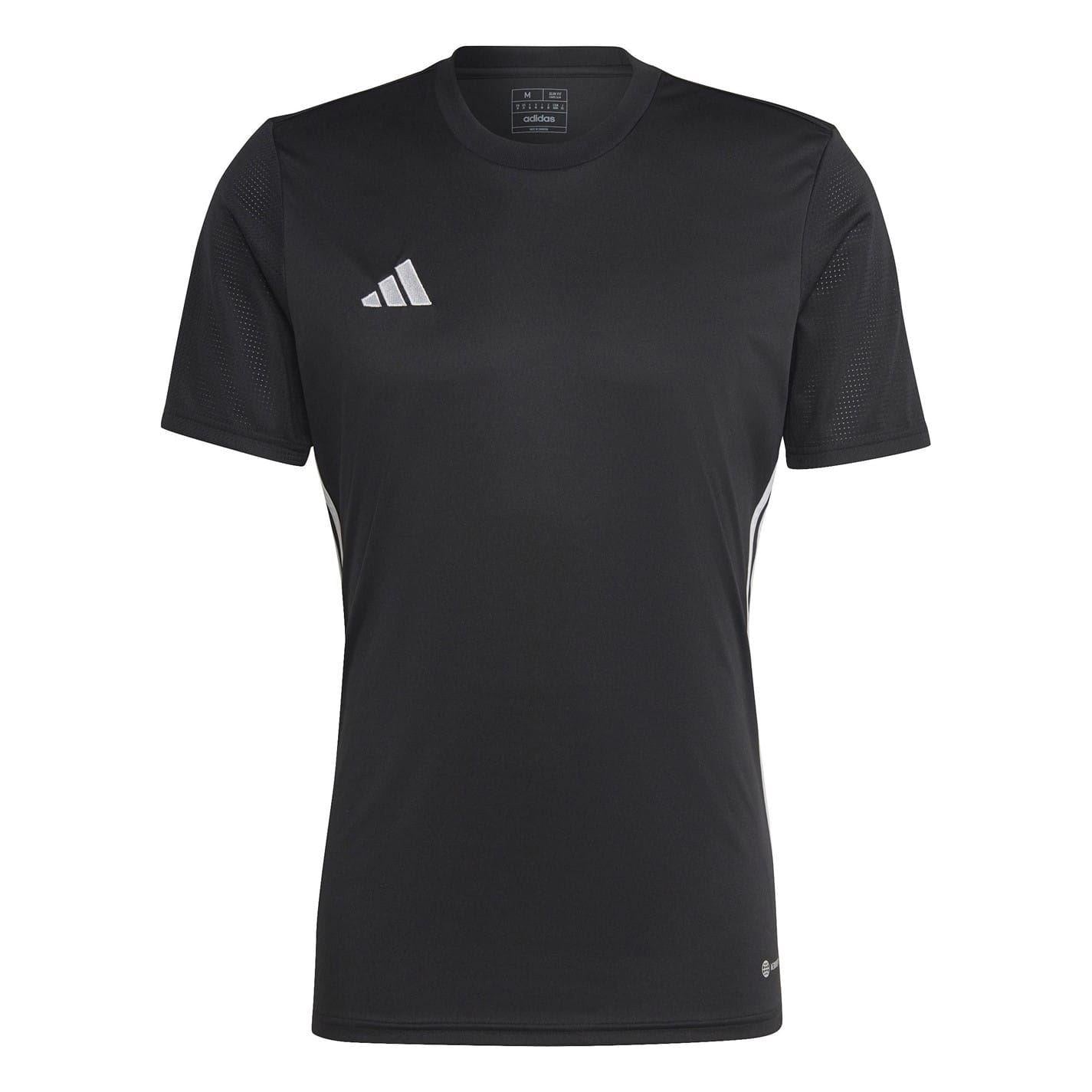 Black-White - Front - Adidas Mens Tabela 23 3 Stripes T-Shirt