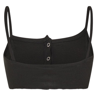 Black - Back - Brave Soul Womens-Ladies Rib Knit Crop Top