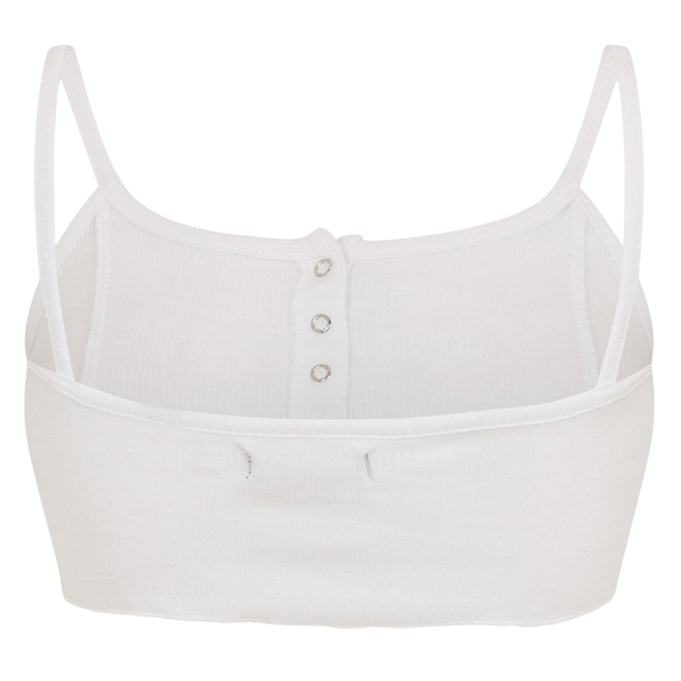 White - Back - Brave Soul Womens-Ladies Rib Knit Crop Top