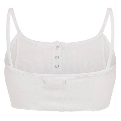 White - Back - Brave Soul Womens-Ladies Rib Knit Crop Top