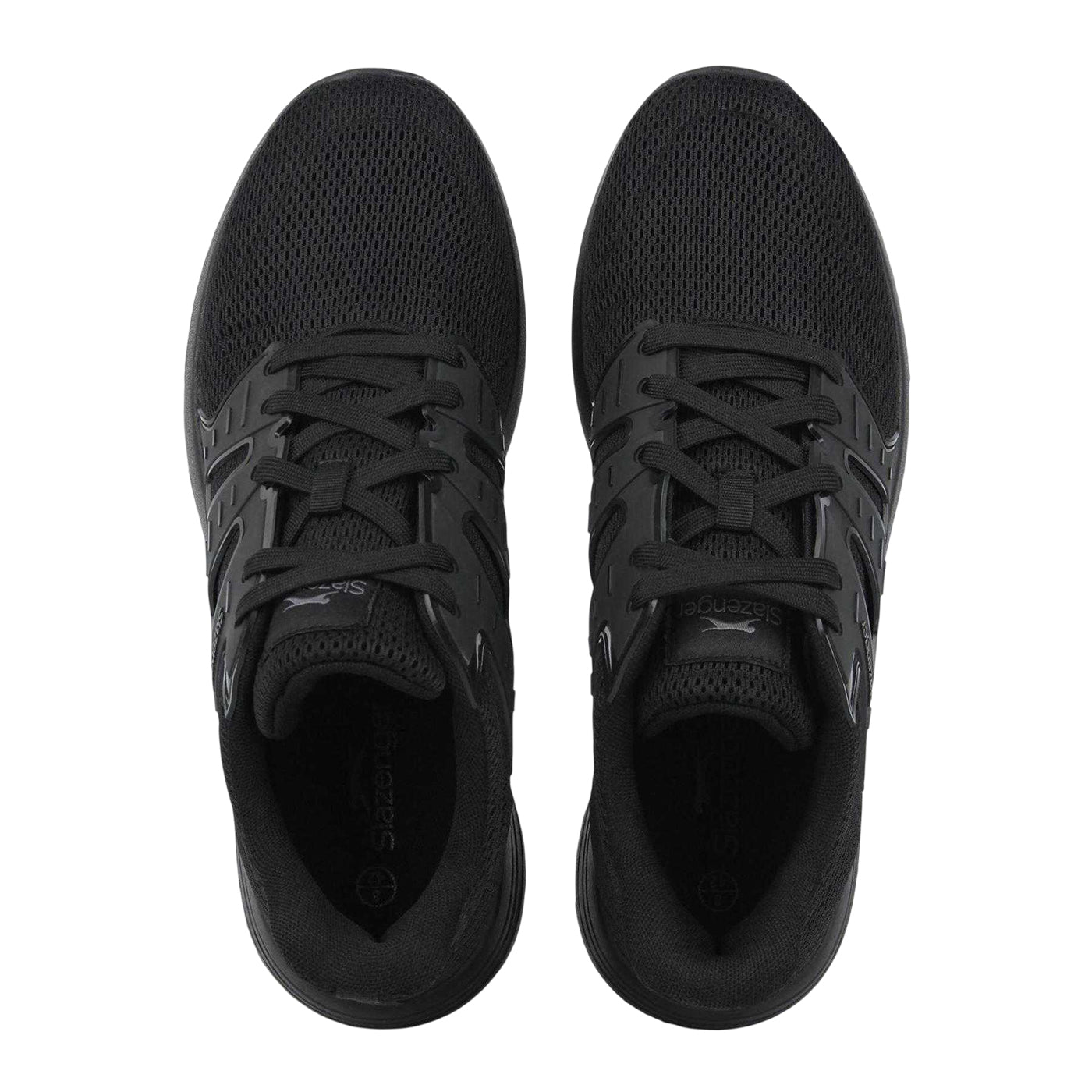 Black - Side - Slazenger Mens Clayton Mesh Casual Flat Trainers