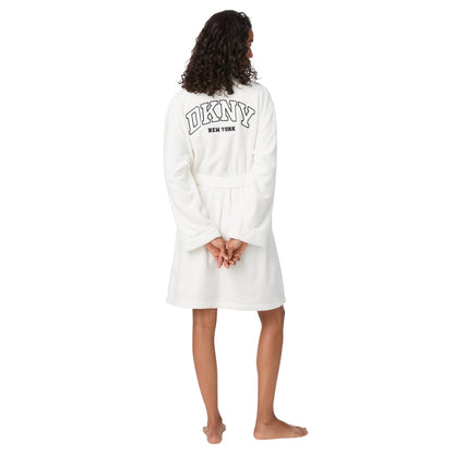 Cream - Back - DKNY Womens-Ladies Robe