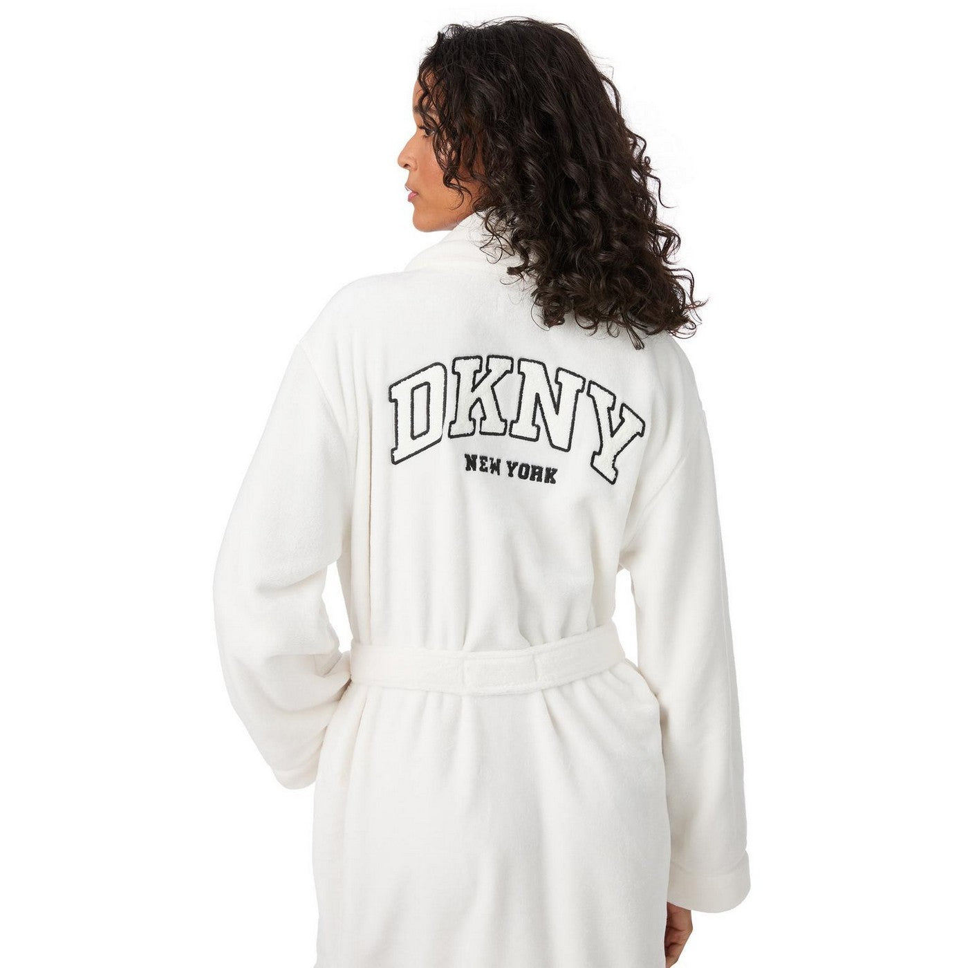 Cream - Side - DKNY Womens-Ladies Robe