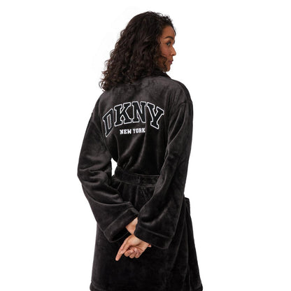 Black - Side - DKNY Womens-Ladies Robe