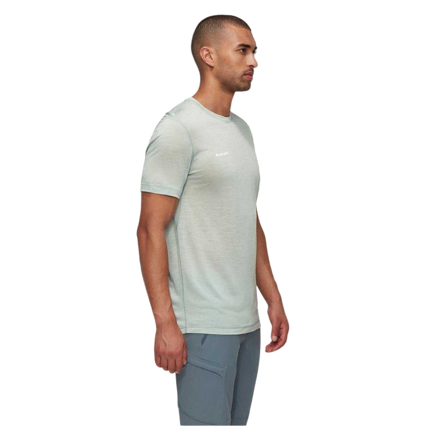 Silver Sage - Side - Mammut Mens Logo Wool T-Shirt
