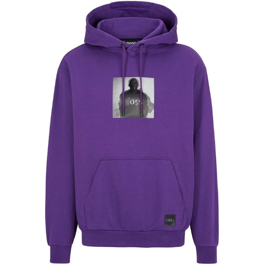 Dark Purple - Front - Boss Mens Silhouette Pullover Hoodie