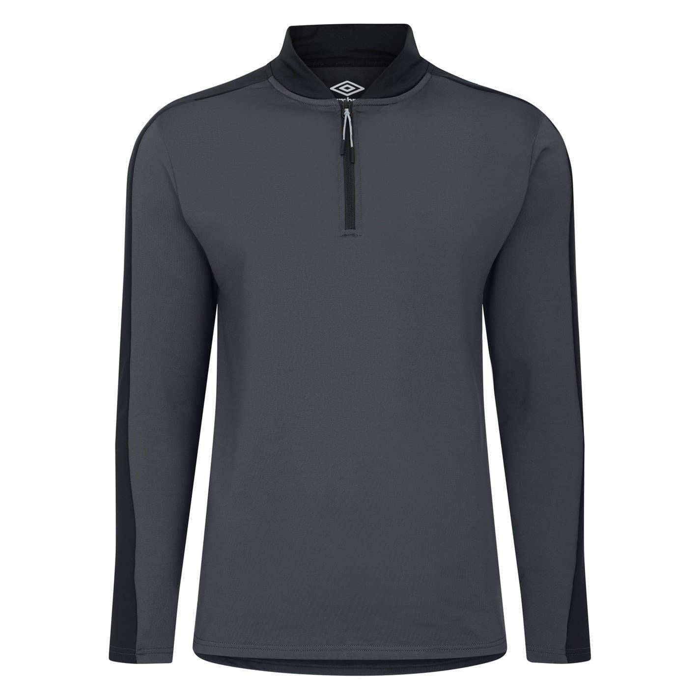 Black - Front - Umbro Mens Colour Block Ribbed Regular Sweatshirt
