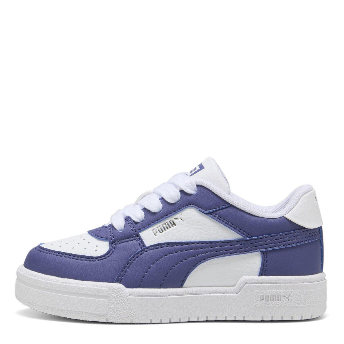 White-Navy - Close up - Puma Childrens-Kids Ca Pro Classic Low Trainers