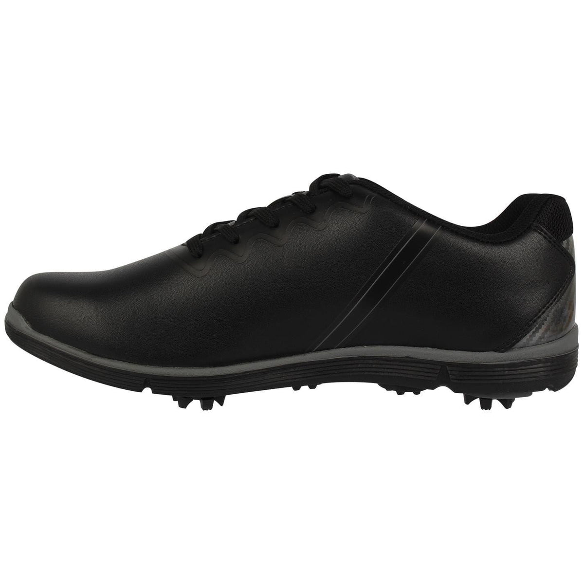 Black - Side - Slazenger Mens V100 Spiked Golf Shoes