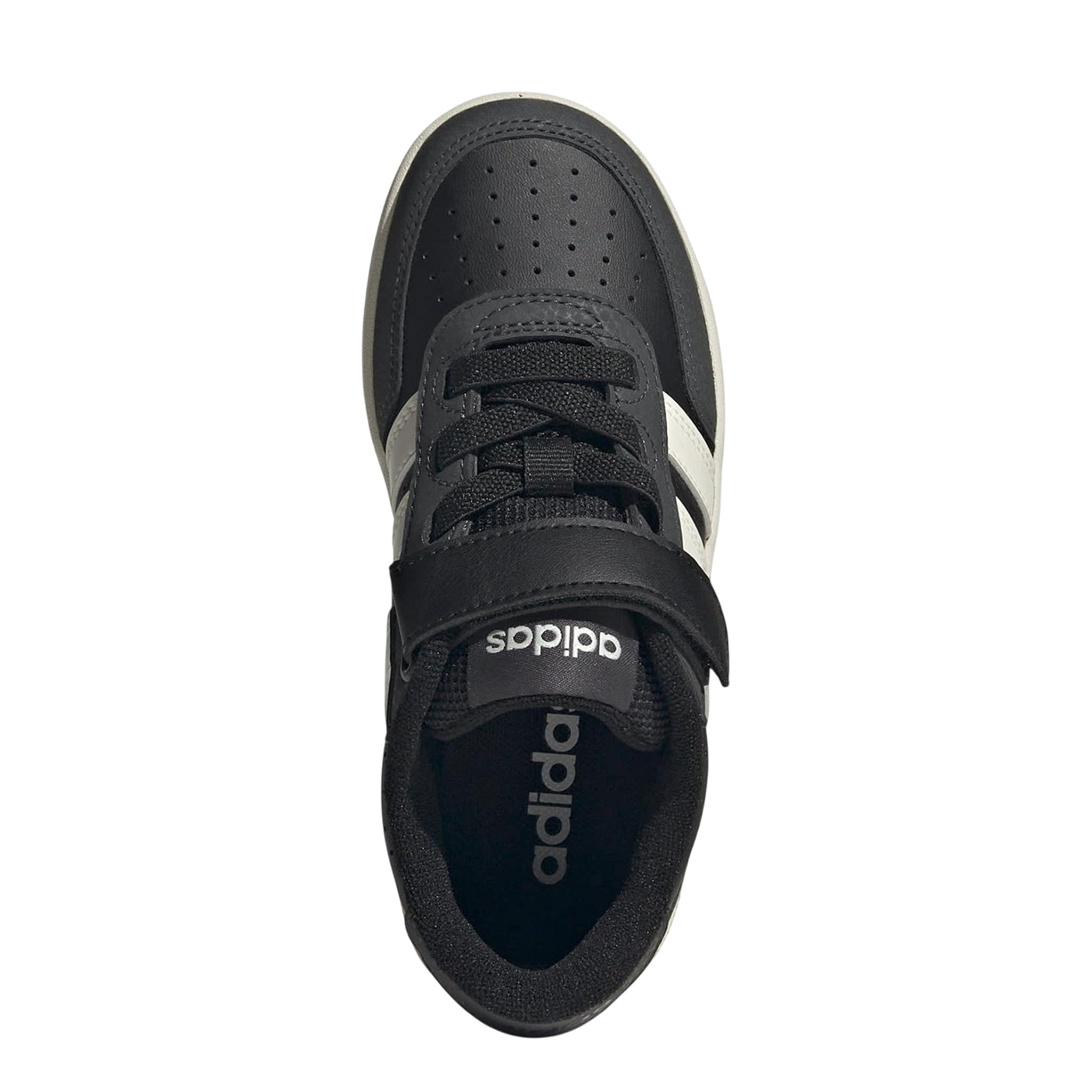 Black-White-Carbon - Pack Shot - Adidas Childrens-Kids Breakbase Low Trainers