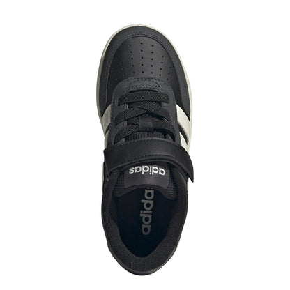 Black-White-Carbon - Pack Shot - Adidas Childrens-Kids Breakbase Low Trainers