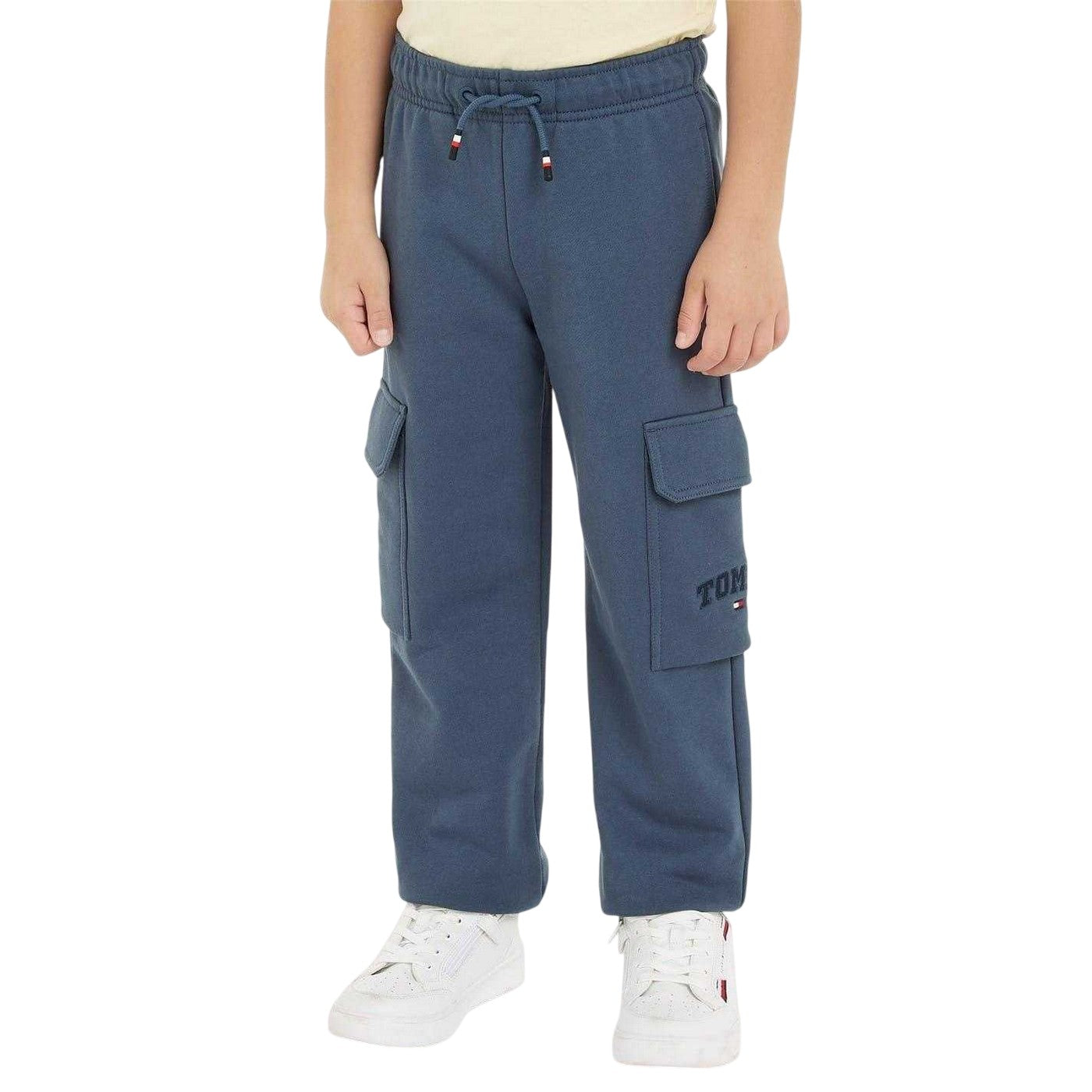 Aegean Sea - Front - Tommy Hilfiger Childrens-Kids Logo Cargo Jogging Bottoms