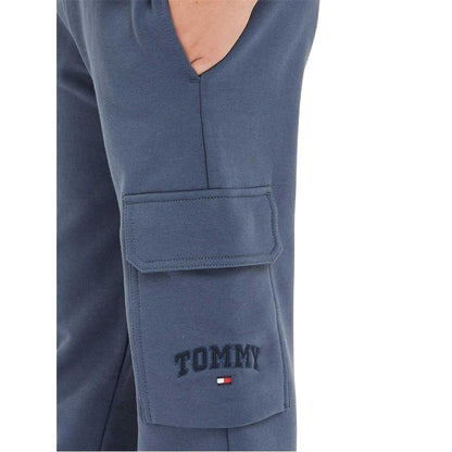 Aegean Sea - Side - Tommy Hilfiger Childrens-Kids Logo Cargo Jogging Bottoms